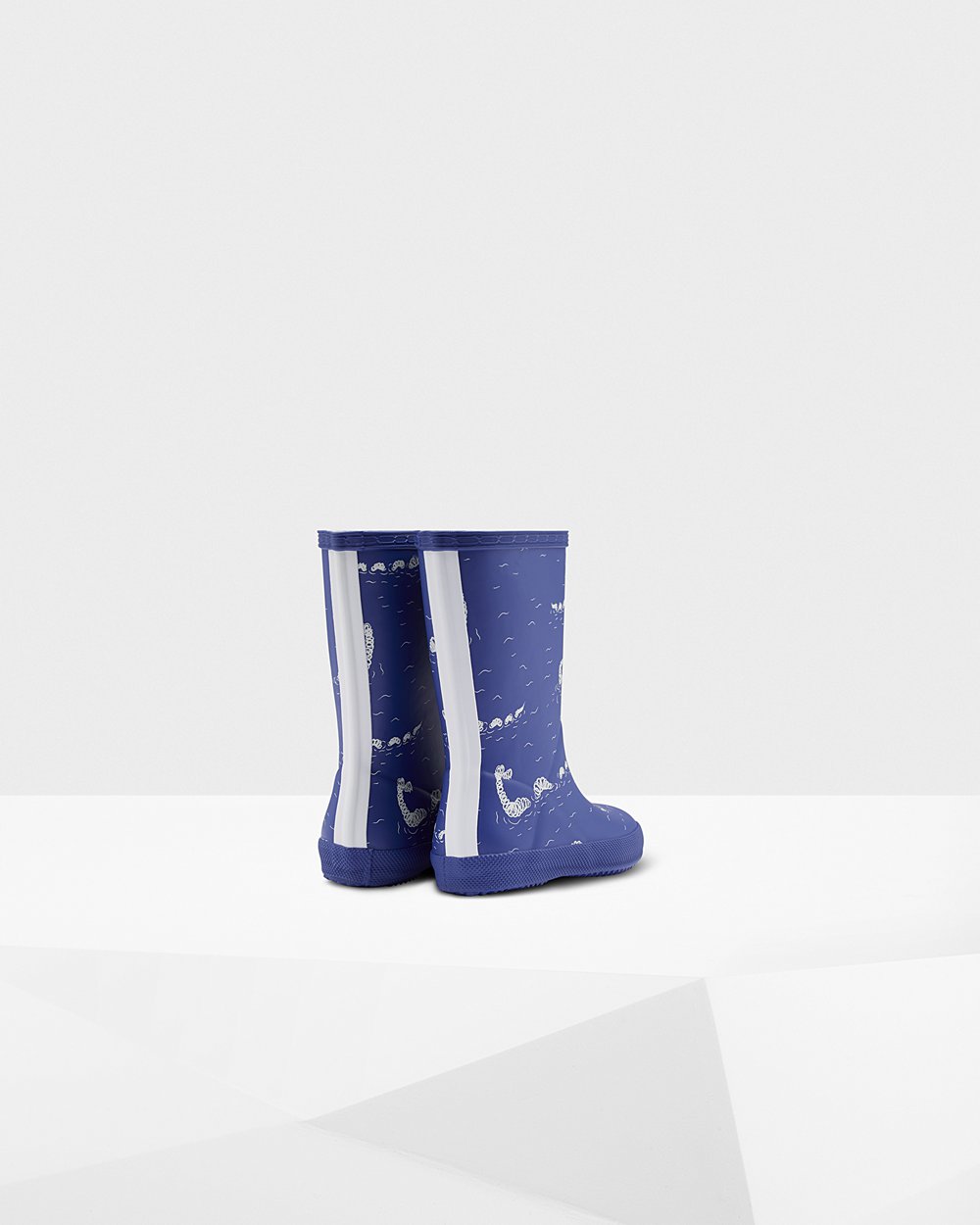 Kids Rain Boots - Hunter Original First Classic Nessie Print (64QNUVZTE) - Blue